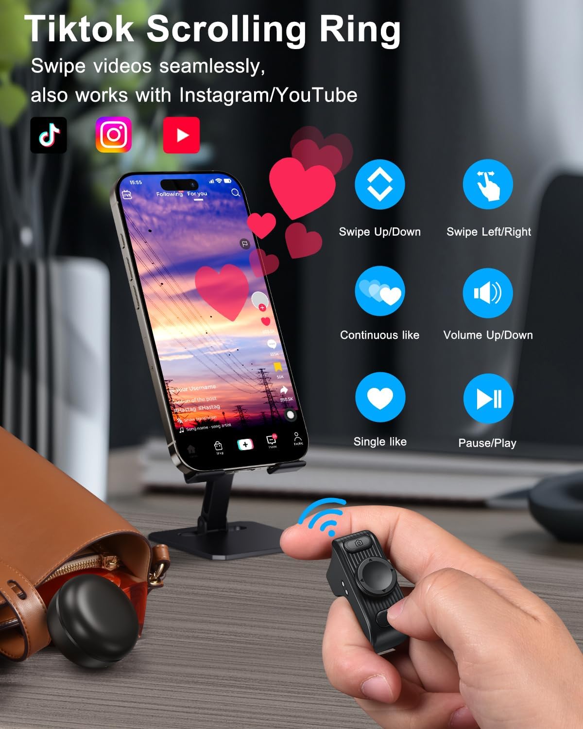 ScrollAway Wireless Finger Ring Remote